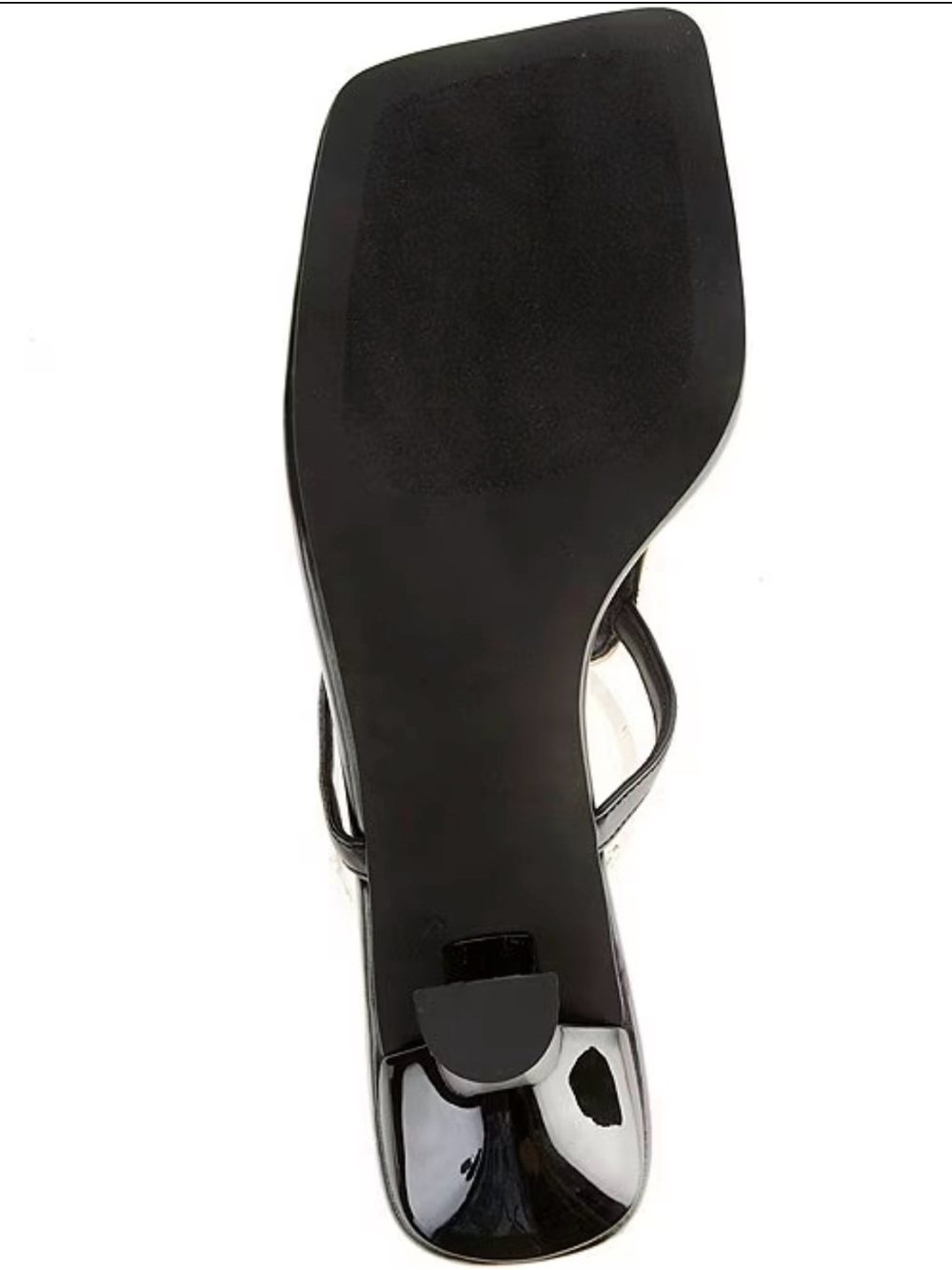 Jeffrey Campbell Black and Gold Linq Leather Ornamented Thong Sandal Heels - Picture 6 of 6